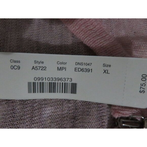 J Crew Pale Blush Pink Long Sleeve Zip Up lightweight sweater XL - Picture 5 of 6